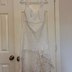 Lulu's - Today's Your Day White Embroidered Lace Midi Dress - Small